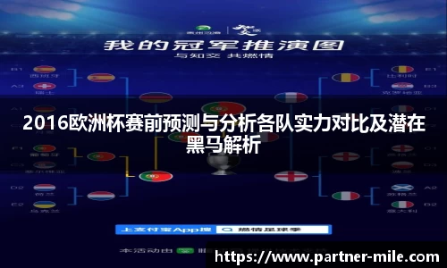 2016欧洲杯赛前预测与分析各队实力对比及潜在黑马解析